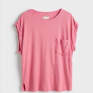 We The Free Bubblegum Pink Ribbed Crew Tee